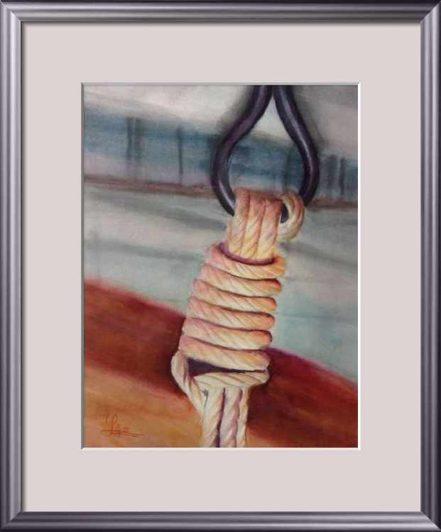 Aquarelle originale encadrée : A tribord toute ! A tribord toute !, Marines, paysages marins - , aquarelle originale encadree, aquarelle avec cadre, carnet de voyage, aquarelle du monde