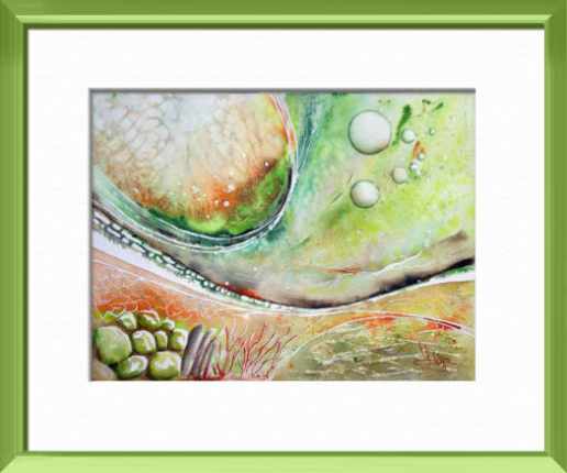 Emergences, just before taking a drop, nearly drowned, Abstract - , original framed watercolour, world travel diary, world watercolour