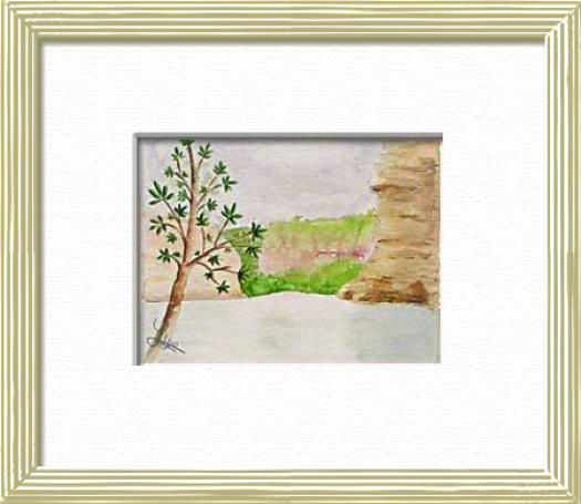 Aquarelle originale encadrée : Vue sur les gorges de Katherine , Australie - Territoires du Nord Vue sur les gorges de Katherine , Australie - Territoires du Nord , , aquarelle originale encadree, aquarelle avec cadre, carnet de voyage, aquarelle du monde