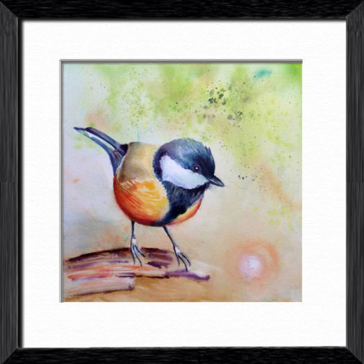 -, Birds - , original framed watercolour, world travel diary, world watercolour