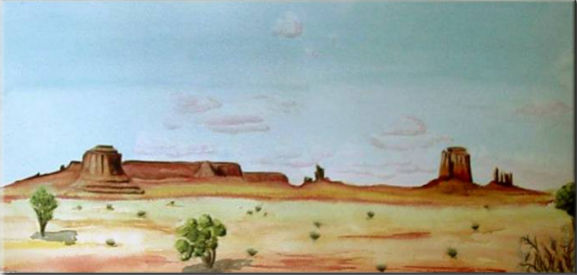 Monument Valley, Utah - USA, Elsewhere sites - World landscapes - , original framed watercolour, world travel diary, world watercolour