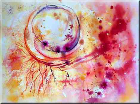 Aquarelle originale encadrée : Dans l'oeil du cyclone, Allez, on se réveille 😄 ! Dans l'oeil du cyclone, Allez, on se réveille 😄 !, Abstraits - , aquarelle originale encadree, aquarelle avec cadre, carnet de voyage, aquarelle du monde
