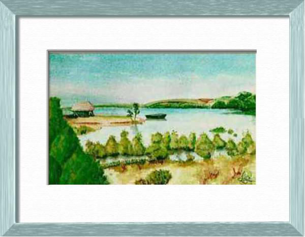 Goa Landscape , India, Asia - World landscapes - , original framed watercolour, world travel diary, world watercolour