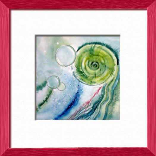 Aquarelle originale encadrée : Dans la vague, Laisse-toi dériver Dans la vague, Laisse-toi dériver, Marines, paysages marins - Abstraits - , aquarelle originale encadree, aquarelle avec cadre, carnet de voyage, aquarelle du monde