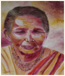 Femme Indienne au marché, D'après une photo de Véronique Piaser-Moyen , peinture, aquarelle, carnet de voyage, monde, Clairanne Filaudeau 