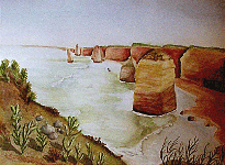 Aquarelle originale : Wild Australia-The Twelve Apostles, Great Ocean Road - South Australia