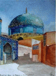 Aquarelle originale : Couleurs de l’Asie-La mosquée du Sheikh Lotfollah
