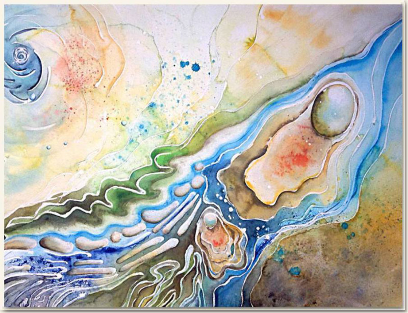 Aquarelle originale, Turbulences, paint, watercolour, world diary, watercolour , 