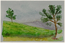 Tea plantations, Java Island - Indonesia, painting, aquarelle, watercolour, travel diary, world, Clairanne Filaudeau 